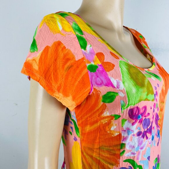 Jams World Beautifully Colored Summer Floral Vacation Women's S Maxi Dress * - Picture 6 of 14